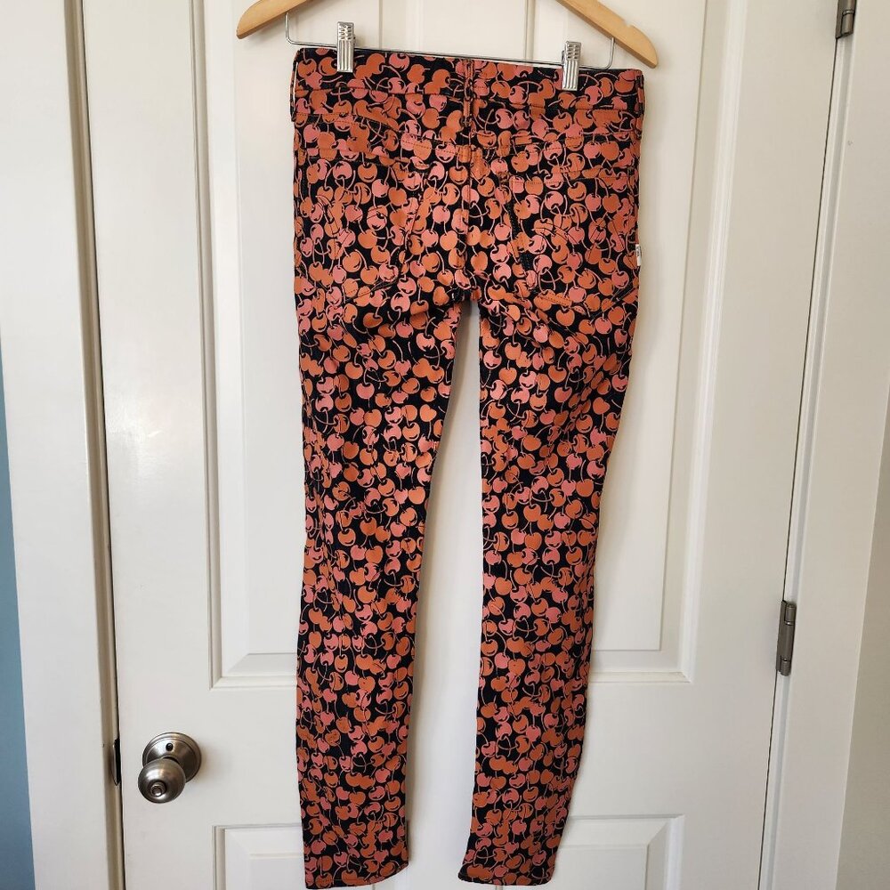 Mother Denim Jeans Leggings The Looker Cherry Pickin Garden Girl Fruit Market - Picture 3 of 13